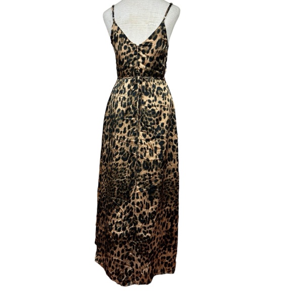 Lulu’s ‘Coraline’ High Low Midi Leopard Print Sleeveless Wrap Dress Size Small - Picture 2 of 7